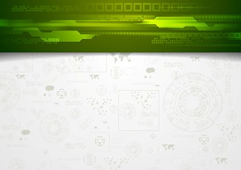 Image showing Hi-tech corporate background with green header