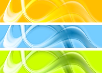 Image showing Abstract colorful wavy banners design