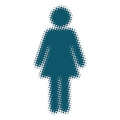 Image showing Woman icon blue blurred silhouette