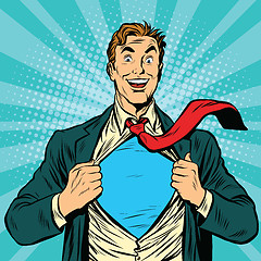 Image showing Super hero male businessman