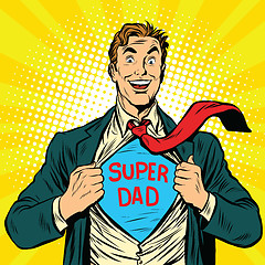 Image showing Super dad hero with a joyful smile