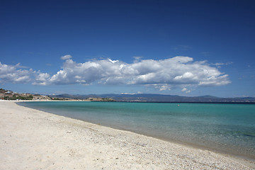 Image showing Beauriful nuances of blue colour on the beach