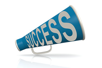 Image showing Blue megaphone with success word