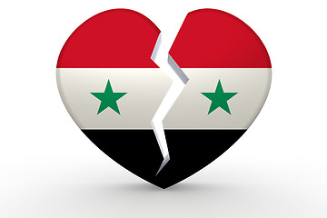 Image showing Broken white heart shape with Syria flag