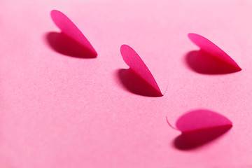 Image showing Pink paper hearts