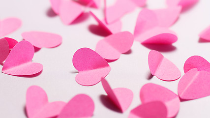 Image showing Pink paper hearts