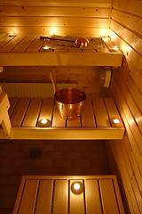 Image showing Interior of a Finnish sauna