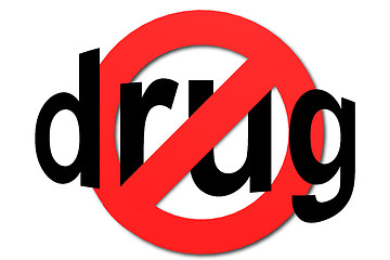 Image showing Stop drug sign in red