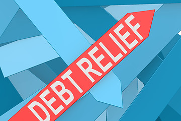 Image showing Debt relief arrow pointing upward