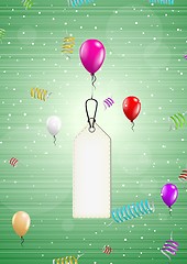 Image showing background with balloons and confetti