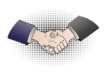 Image showing comic shaking hands