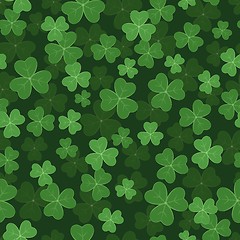 Image showing seamless pattern with green clovers