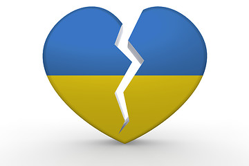 Image showing Broken white heart shape with Ukraine flag