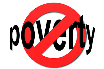 Image showing Stop poverty sign in red