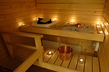 Image showing Interior of a Finnish sauna