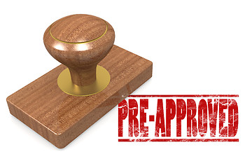 Image showing Pre-approved wooded seal stamp