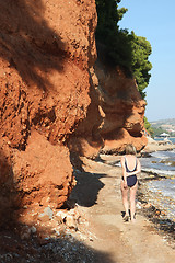 Image showing Red roks on the sea coast