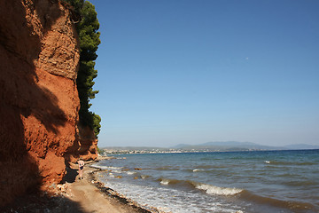 Image showing Red roks on the sea coast