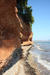 Image showing Red roks on the sea coast