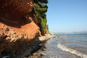 Image showing Red roks on the sea coast