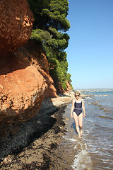 Image showing Red roks on the sea coast