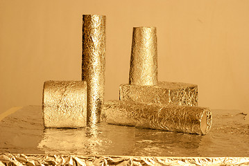 Image showing Gold foil figures