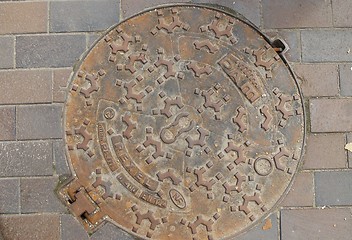 Image showing Vintage manhole. Kaliningrad, Russia