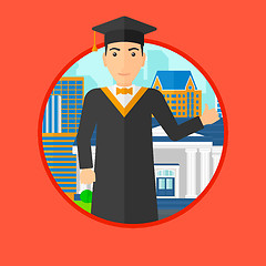 Image showing Graduate giving thumb up.