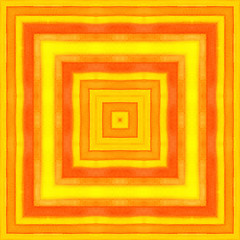 Image showing Bright orange watercolor square pattern background