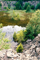 Image showing abandoned flooded quarry, Czech republic