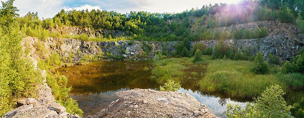 Image showing abandoned flooded quarry, Czech republic