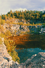 Image showing abandoned flooded quarry, Czech republic