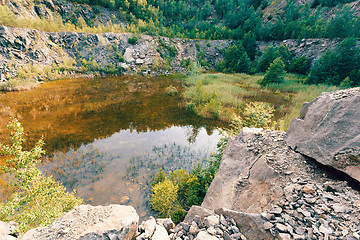 Image showing abandoned flooded quarry, Czech republic