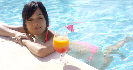 Image showing Lovely young woman on summer vacation