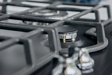 Image showing New and modern shining metal gas cooker