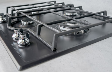 Image showing New and modern shining metal gas cooker