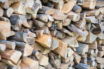 Image showing dry chopped firewood logs in a pile