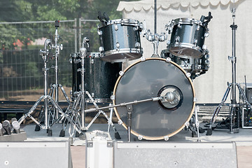 Image showing drum set on the concert stage