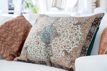 Image showing pillows with a Arabic pattern