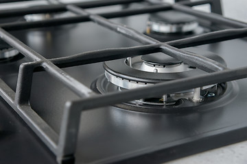 Image showing New and modern shining metal gas cooker