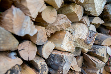 Image showing dry chopped firewood logs in a pile