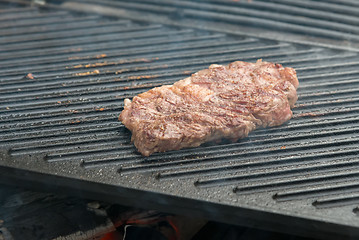 Image showing beef steaks on the grill