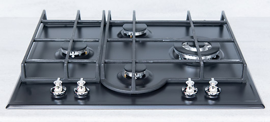 Image showing New and modern shining metal gas cooker