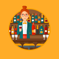 Image showing Bartender standing at the bar counter.