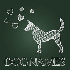 Image showing Dog Names Represents Puppy Purebred And Identity