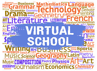 Image showing Virtual School Represents Web Site Learning And Education