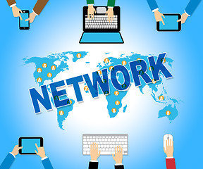 Image showing Online Network Represents Web Site And Computing