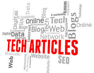 Image showing Tech Articles Means Technologies Text And Electronics