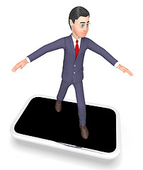 Image showing Character Online Represents World Wide Web And Business 3d Rende