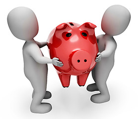 Image showing Savings Character Represents Piggy Bank And Illustration 3d Rend